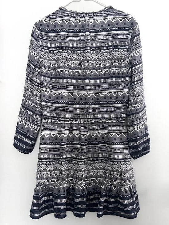 Veronica Beard Silk Agathe Mini Dress Size 0 Prussian Blue Ruffle Boho Bohemian - Picture 2 of 12